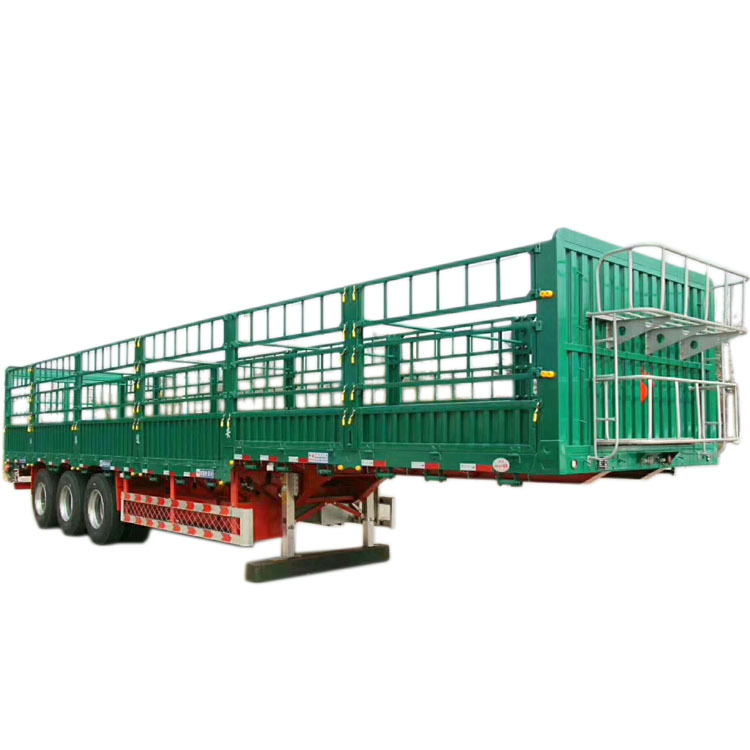 Tri Axles Fence Cargo نصف مقطورة شاحنة / مقطورة سياج